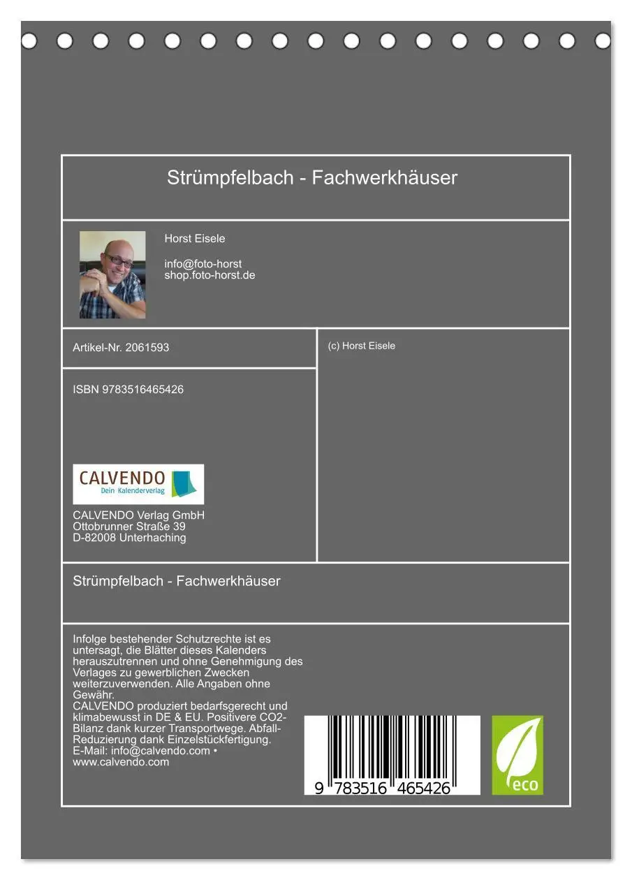 Bild: 9783516465426 | Strümpfelbach - Fachwerkhäuser (Tischkalender 2026 DIN A5 hoch),...