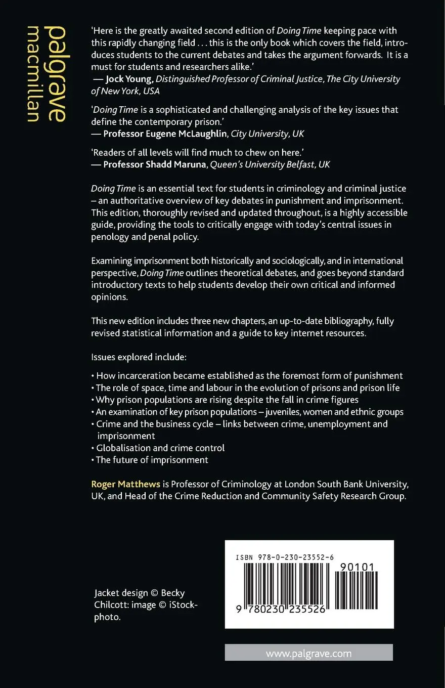 Rückseite: 9780230235526 | Doing Time | An Introduction to the Sociology of Imprisonment | Buch