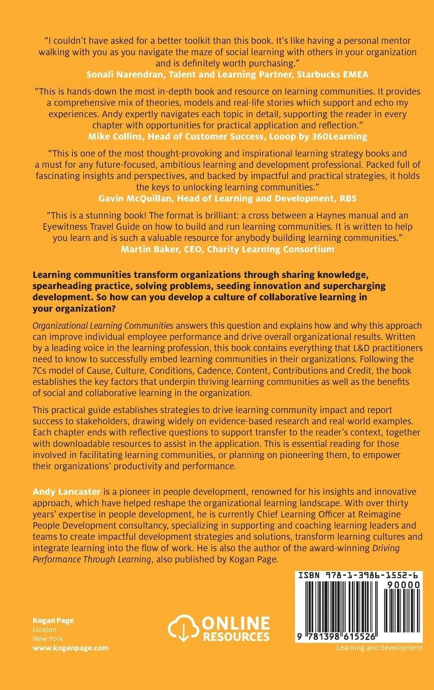 Rückseite: 9781398615526 | Organizational Learning Communities | Andy Lancaster | Buch | Englisch