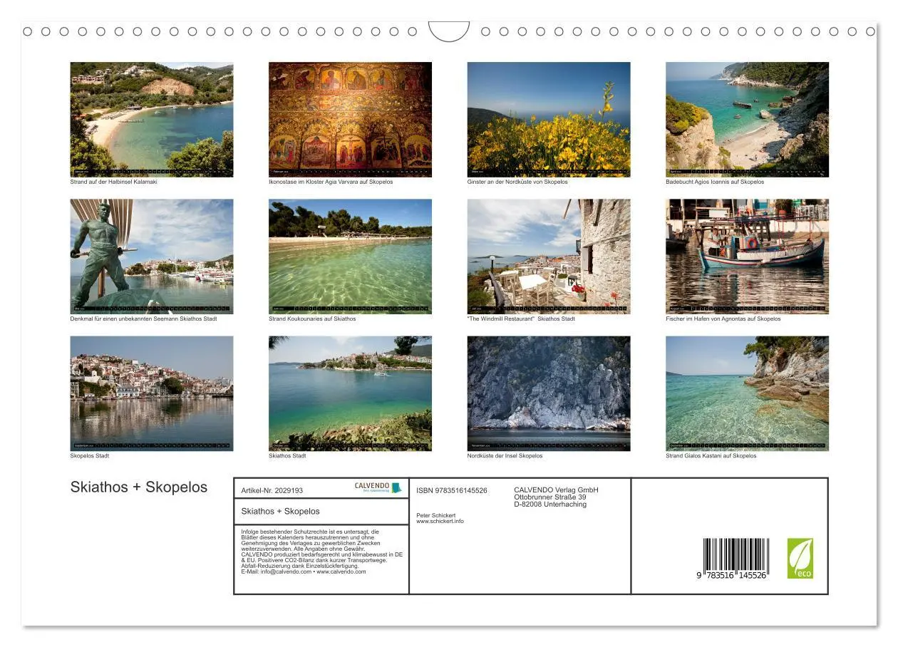 Bild: 9783516145526 | Skiathos + Skopelos (Wandkalender 2026 DIN A3 quer), CALVENDO...