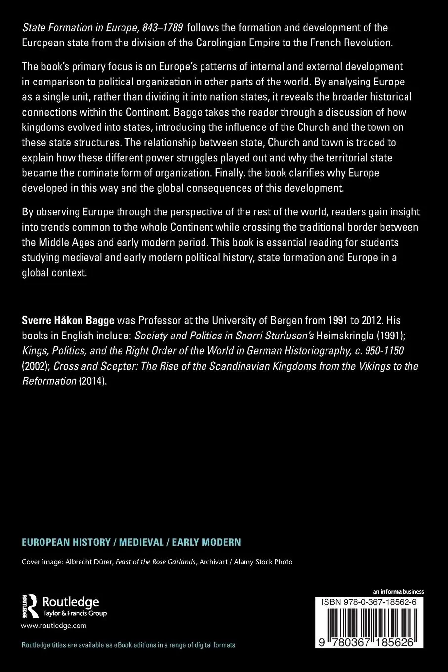 Rückseite: 9780367185626 | State Formation in Europe, 843-1789 | A Divided World | Sverre Bagge