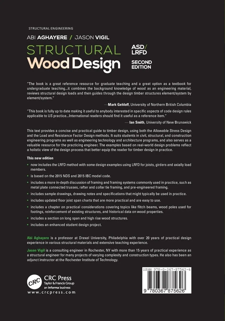 Rückseite: 9780367875626 | Structural Wood Design | ASD/LRFD | Abi Aghayere (u. a.) | Taschenbuch