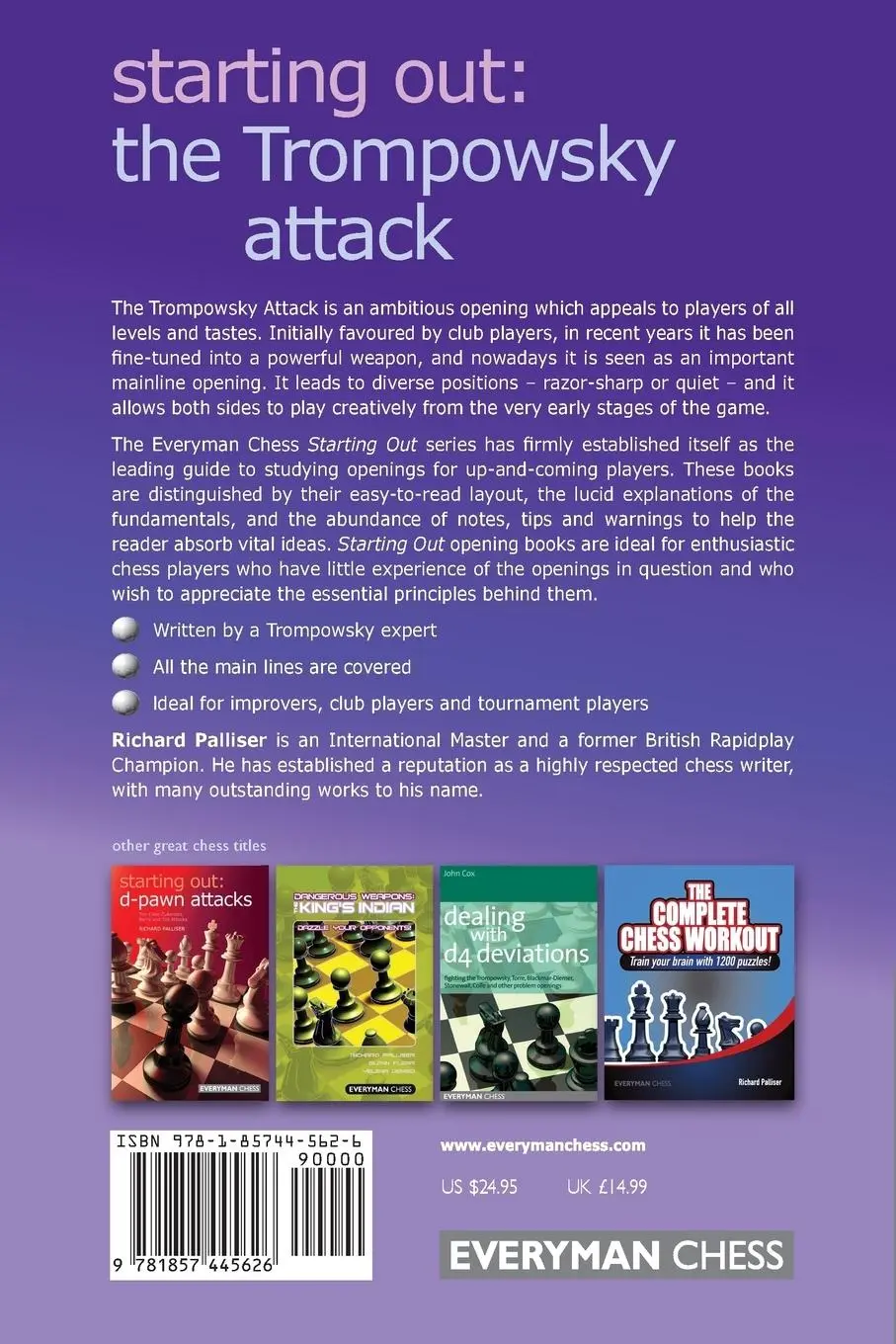 Rückseite: 9781857445626 | Starting Out The Trompowsky Attack | Richard Palliser | Taschenbuch