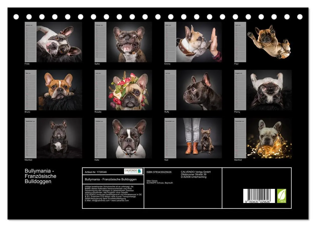 Bild: 9783435025626 | Bullymania - Französische Bulldoggen (Tischkalender 2025 DIN A5...