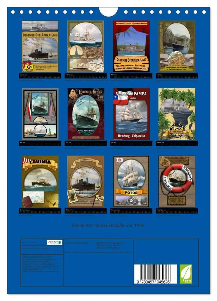 Bild: 9783457045626 | Deutsche Handelsschiffe vor 1945 (Wandkalender 2025 DIN A4 hoch),...