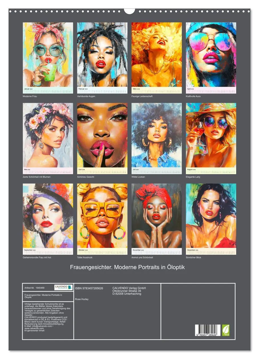 Bild: 9783457285626 | Frauengesichter. Moderne Portraits in Öloptik (Wandkalender 2026...
