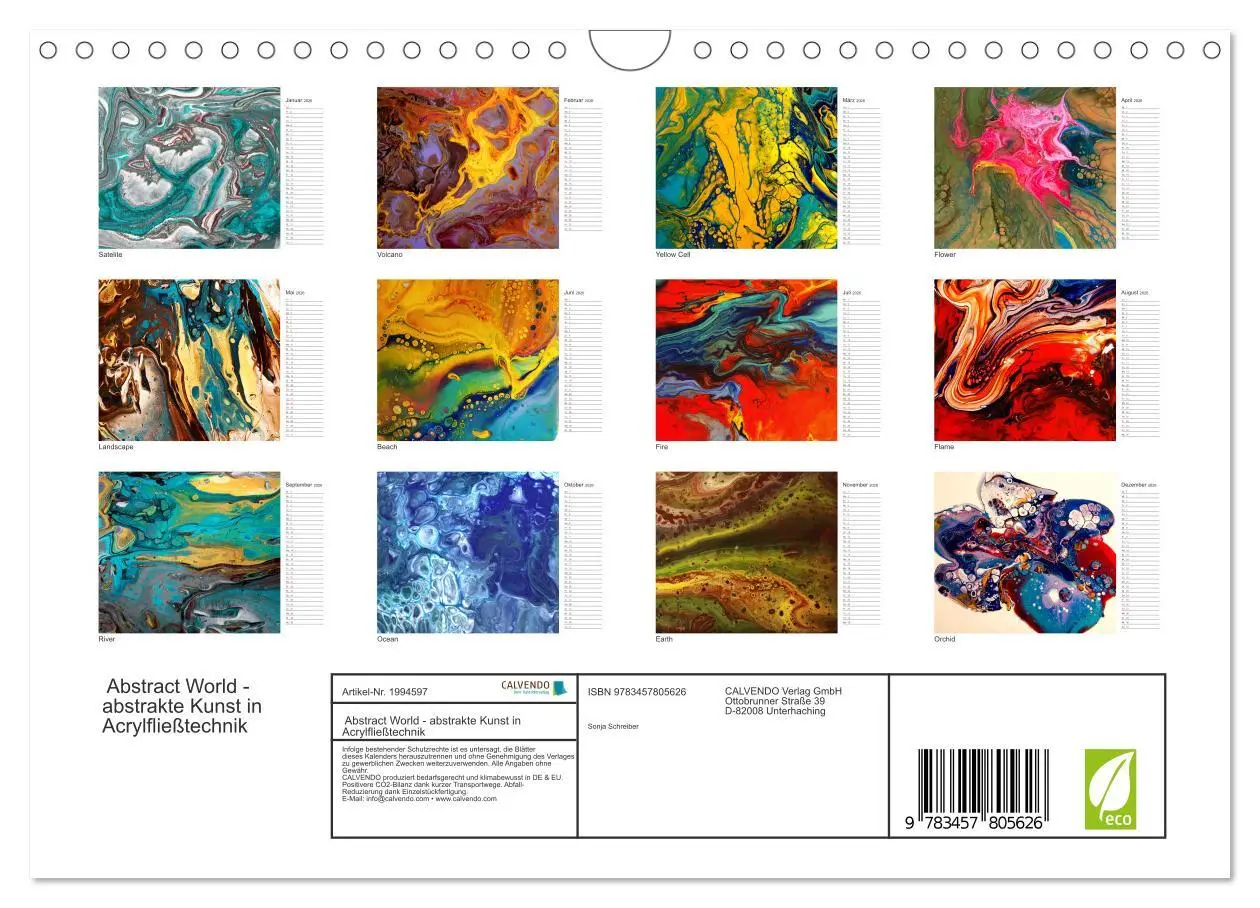 Bild: 9783457805626 | Abstract World - abstrakte Kunst in Acrylfließtechnik (Wandkalender...