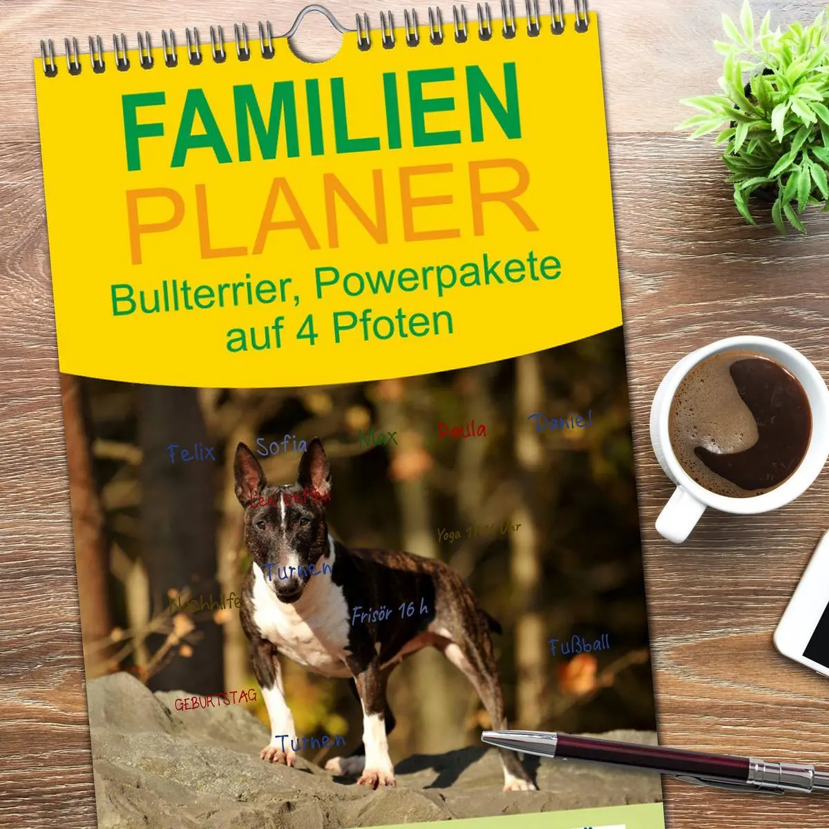 Bild: 9783516515626 | Familienplaner 2026 - Bullterrier, Powerpakete auf 4 Pfoten mit 5...