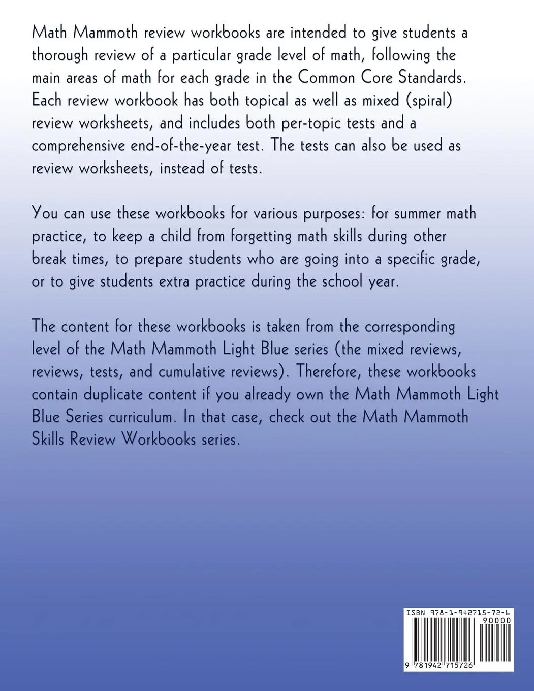 Rückseite: 9781942715726 | Math Mammoth Grade 4 Review Workbook | Maria Miller | Taschenbuch