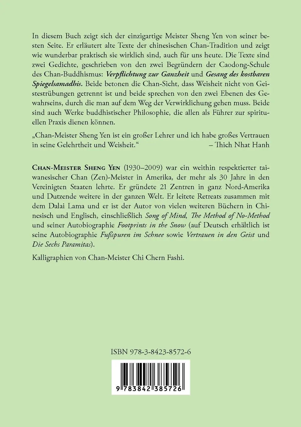 Rückseite: 9783842385726 | Kostbarer Spiegel - grenzenlos | Sheng Yen | Taschenbuch | 132 S.