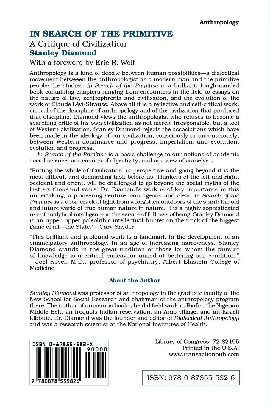 Rückseite: 9780878555826 | In Search of the Primitive | A Critique of Civilization | Diamond