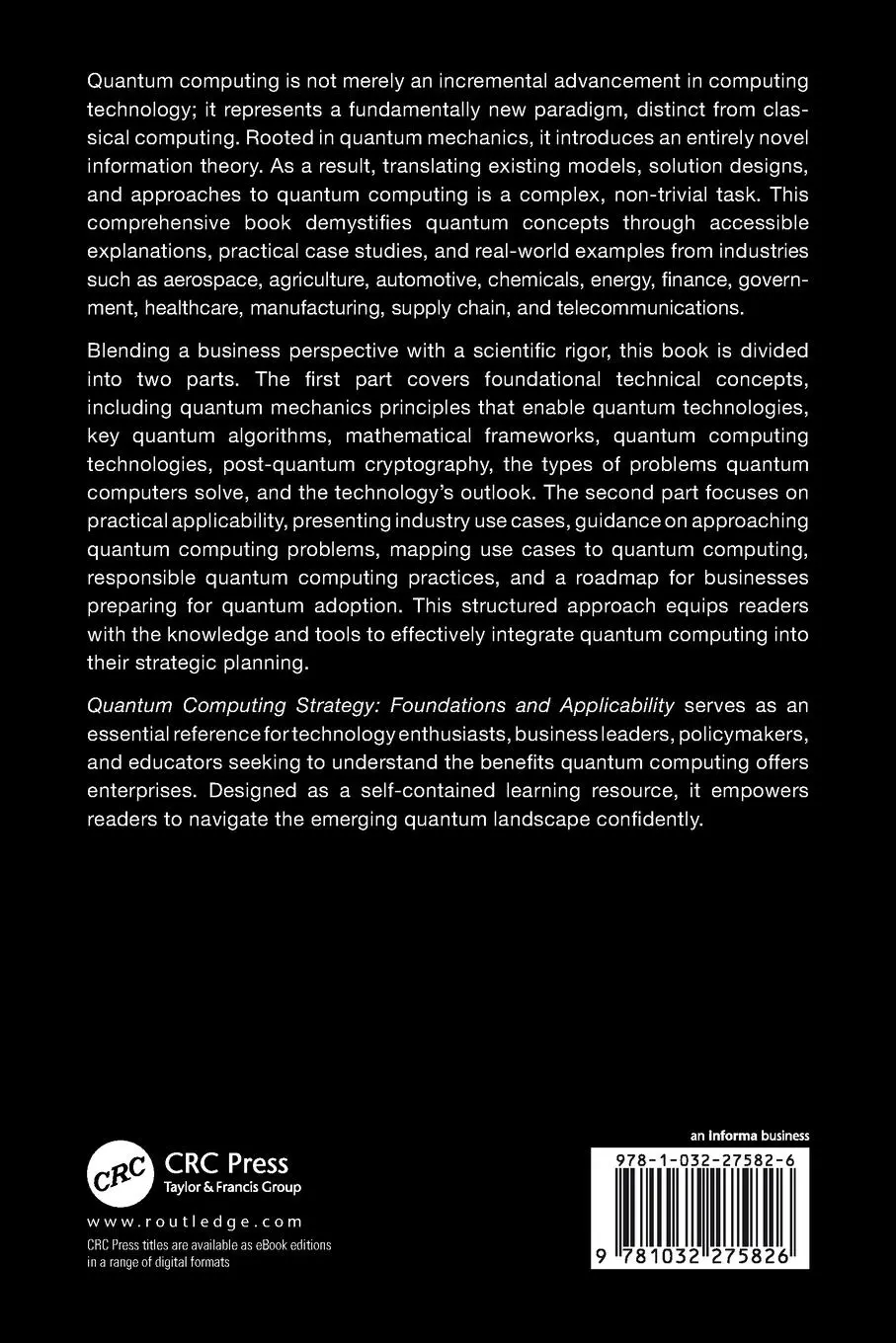 Rückseite: 9781032275826 | Quantum Computing Strategy | Foundations and Applicability | Yndurain