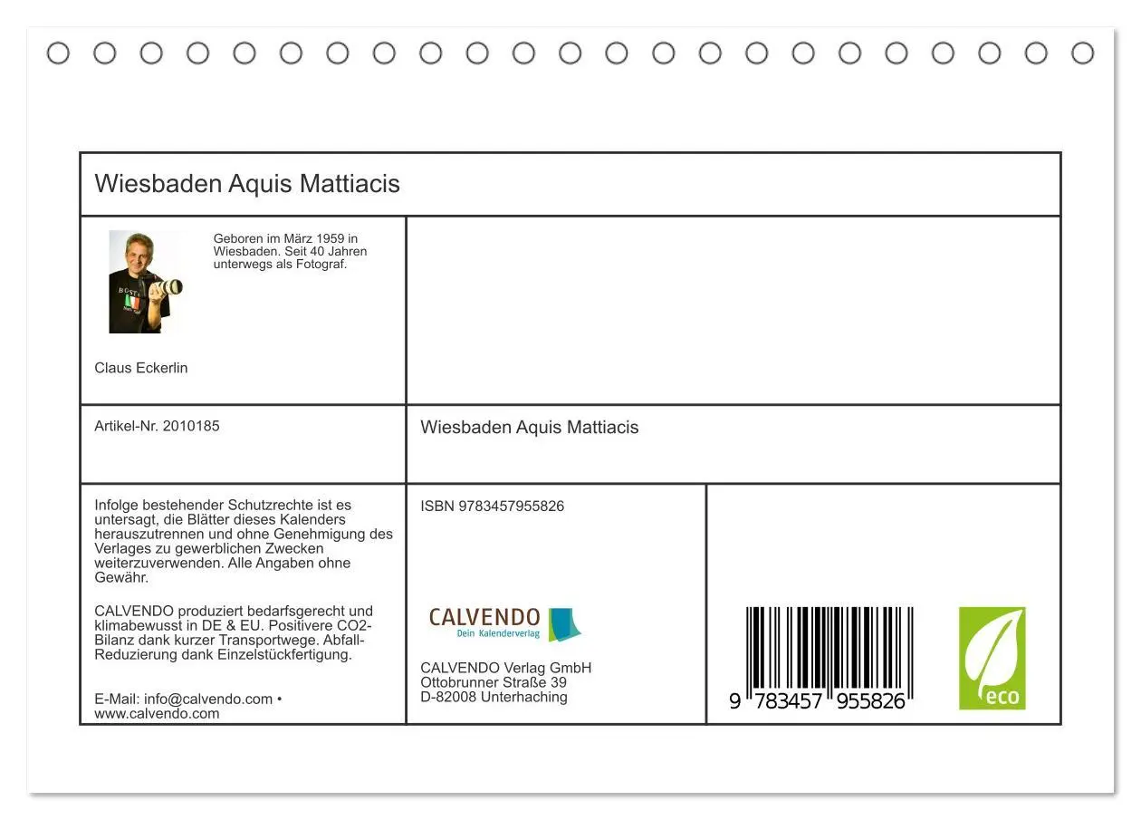 Bild: 9783457955826 | Wiesbaden Aquis Mattiacis (Tischkalender 2026 DIN A5 quer),...