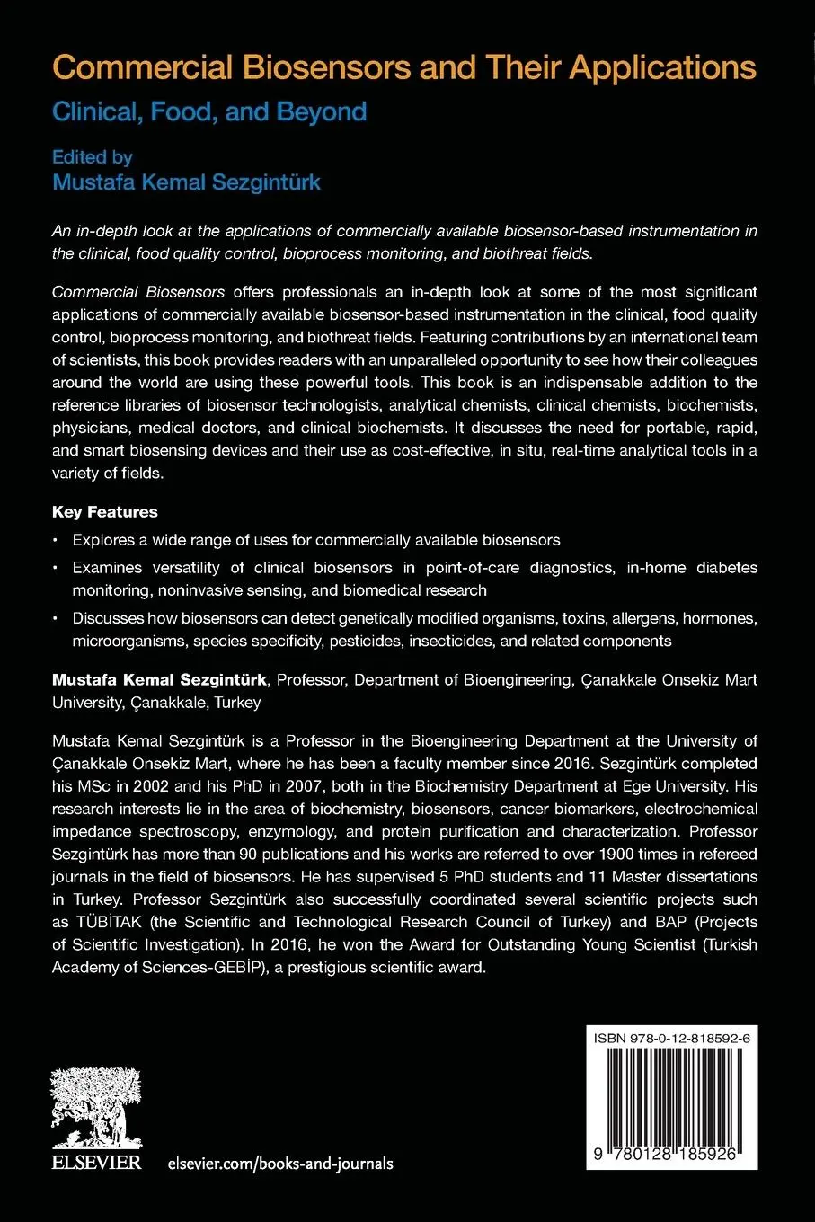 Rückseite: 9780128185926 | Commercial Biosensors and Their Applications | Sezgintürk | Buch