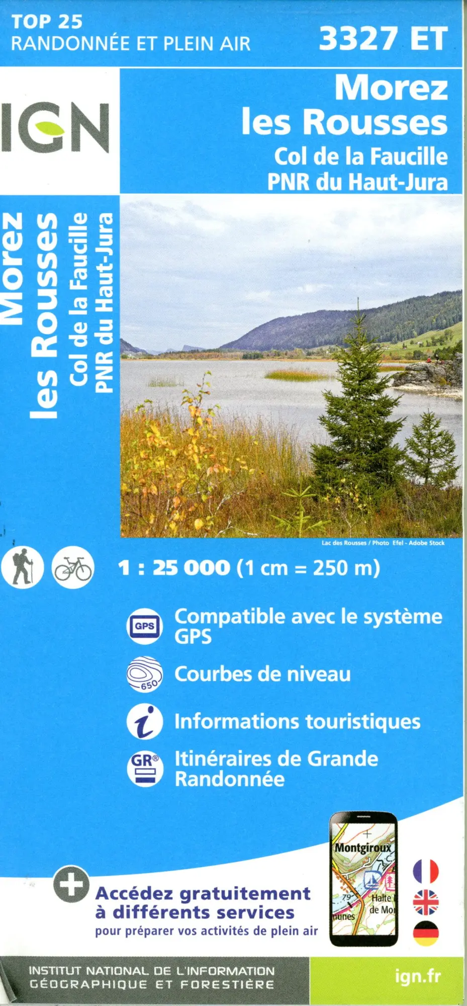Cover: 9782758555926 | 3327ET Morez.les Rousses.Col de la Faucille.PNR du Haut Jura | 1:25000