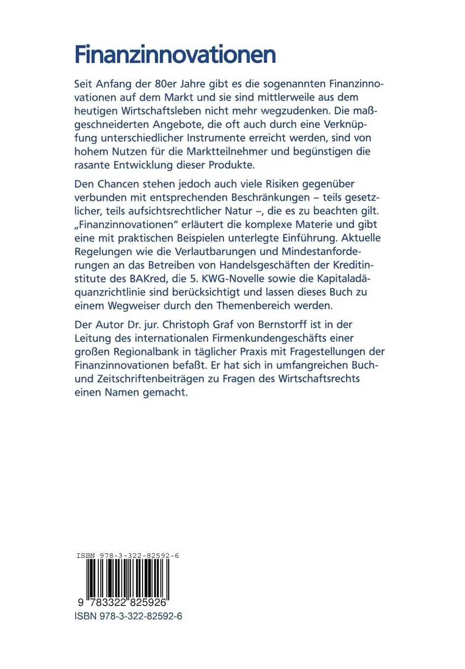 Rückseite: 9783322825926 | Finanzinnovationen | Anwendungsmöglichkeiten, Strategien, Beispiele