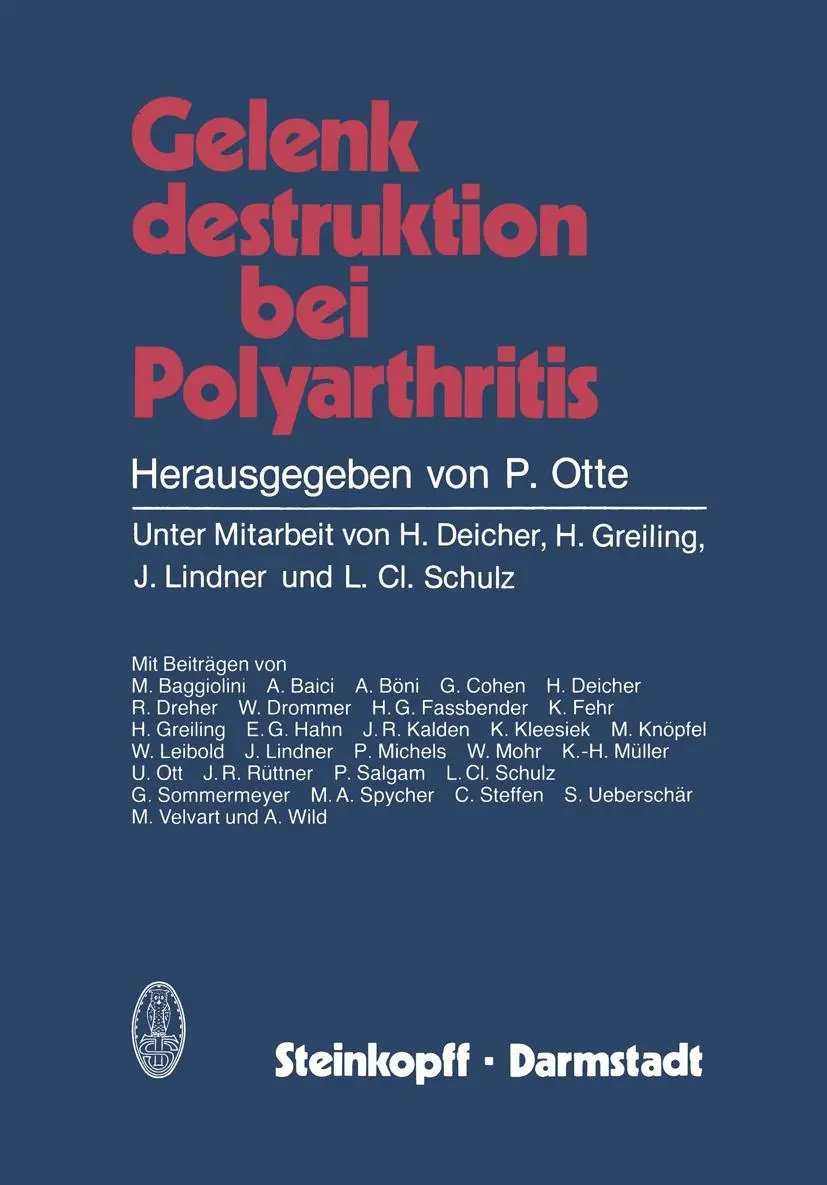 Cover: 9783798505926 | Gelenkdestruktion bei Polyarthritis | P. Otte | Taschenbuch | 160 S.