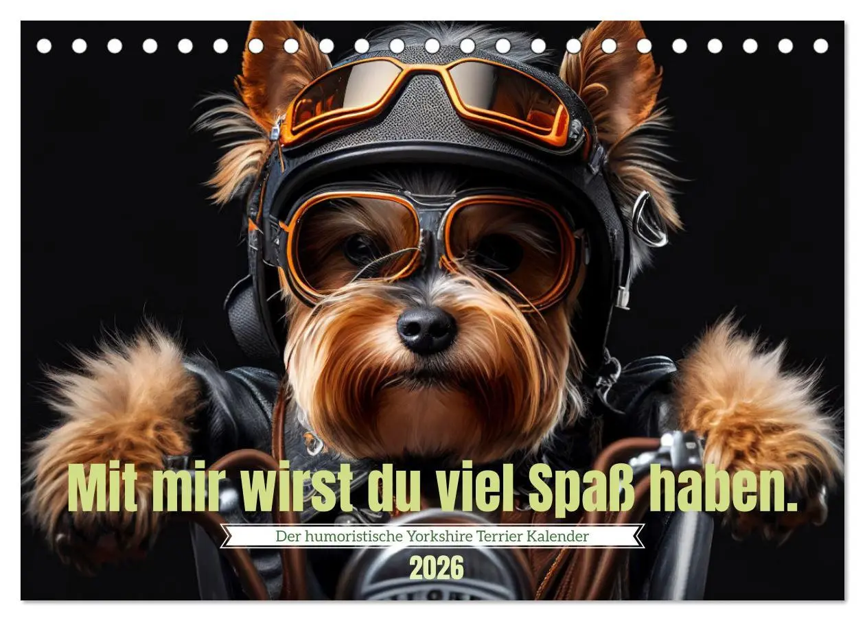Cover: 9783457386026 | Der humoristische Yorkshire Terrier Kalender (Tischkalender 2026...
