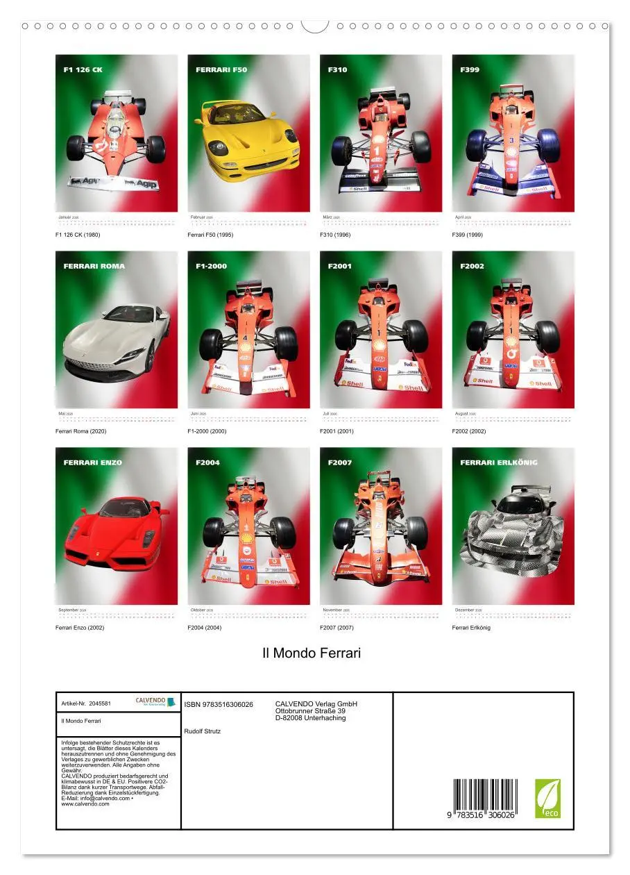 Bild: 9783516306026 | Il Mondo Ferrari (hochwertiger Premium Wandkalender 2026 DIN A2...