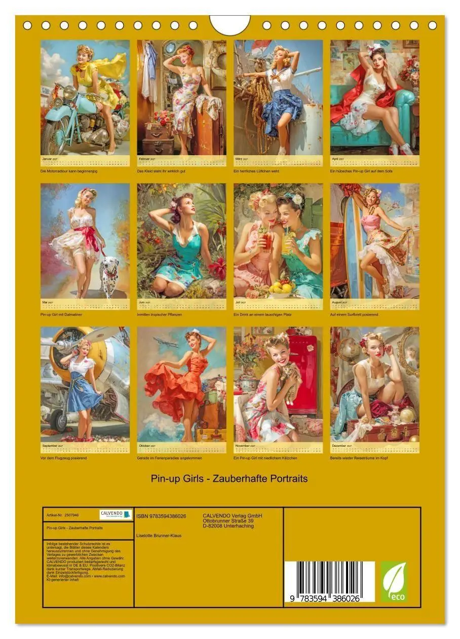 Bild: 9783594386026 | Pin-up Girls - Zauberhafte Portraits (Wandkalender 2027 DIN A4...