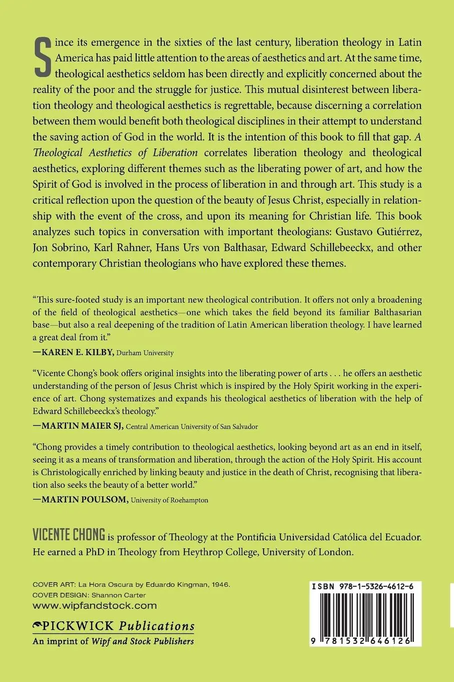 Rückseite: 9781532646126 | A Theological Aesthetics of Liberation | Vicente Chong | Taschenbuch