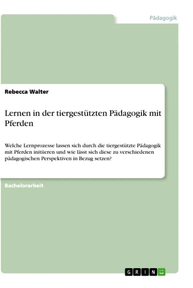 Cover: 9783346496126 | Lernen in der tiergestützten Pädagogik mit Pferden | Rebecca Walter