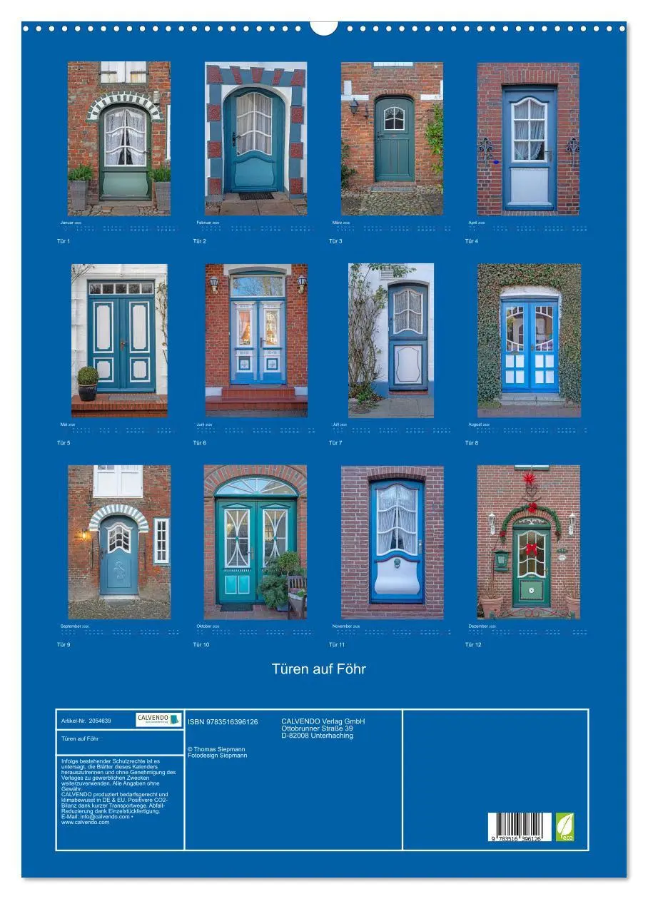 Bild: 9783516396126 | Türen auf Föhr (Wandkalender 2026 DIN A2 hoch), CALVENDO...