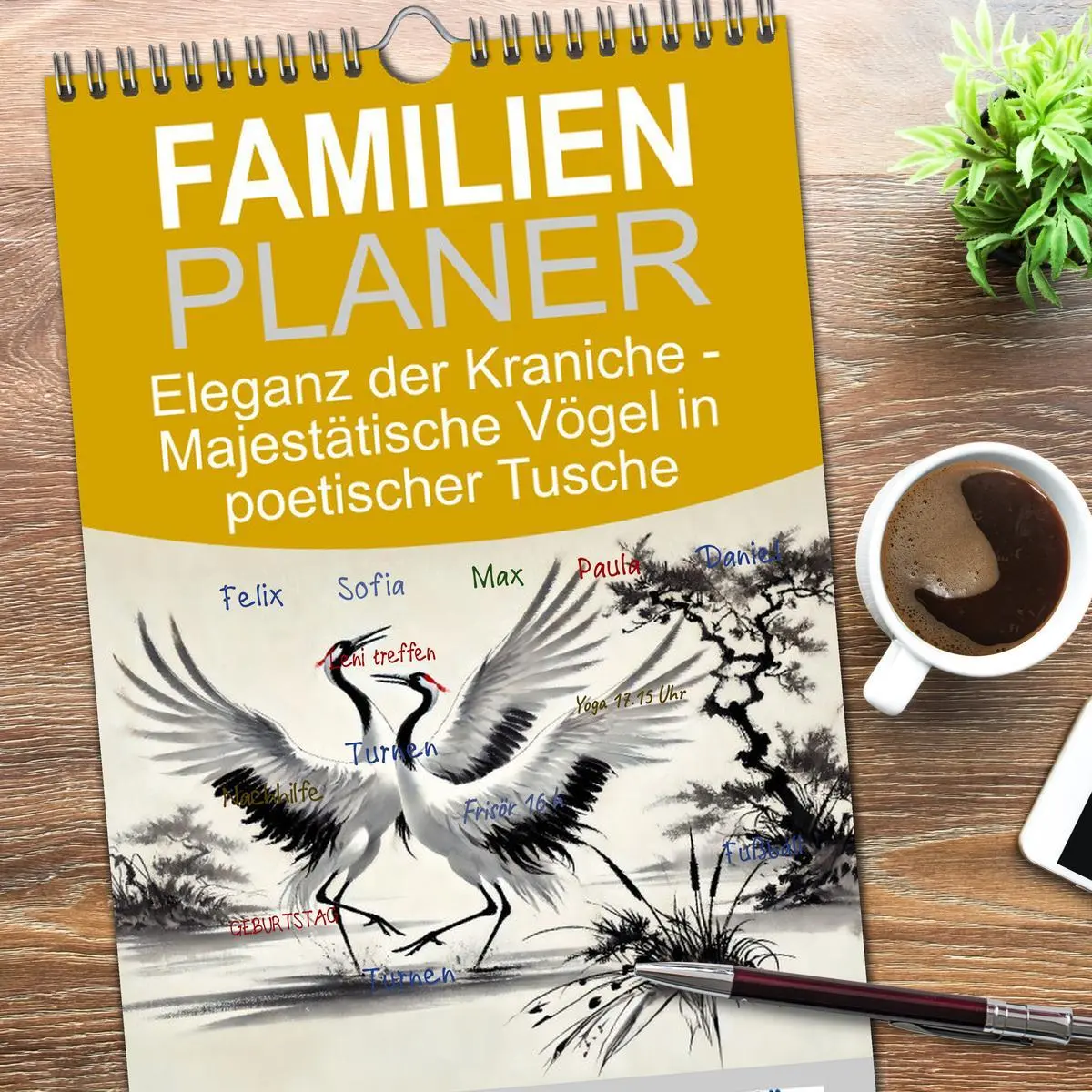 Bild: 9783516606126 | Familienplaner 2026 - Eleganz der Kraniche - Majestätische Vögel in...