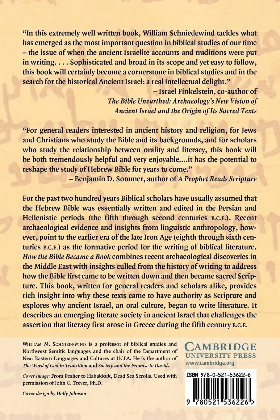 Rückseite: 9780521536226 | How the Bible Became a Book | The Textualization of Ancient Israel