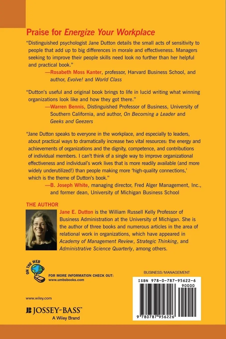 Rückseite: 9780787956226 | Energize Your Workplace | Jane E Dutton | Taschenbuch | Englisch