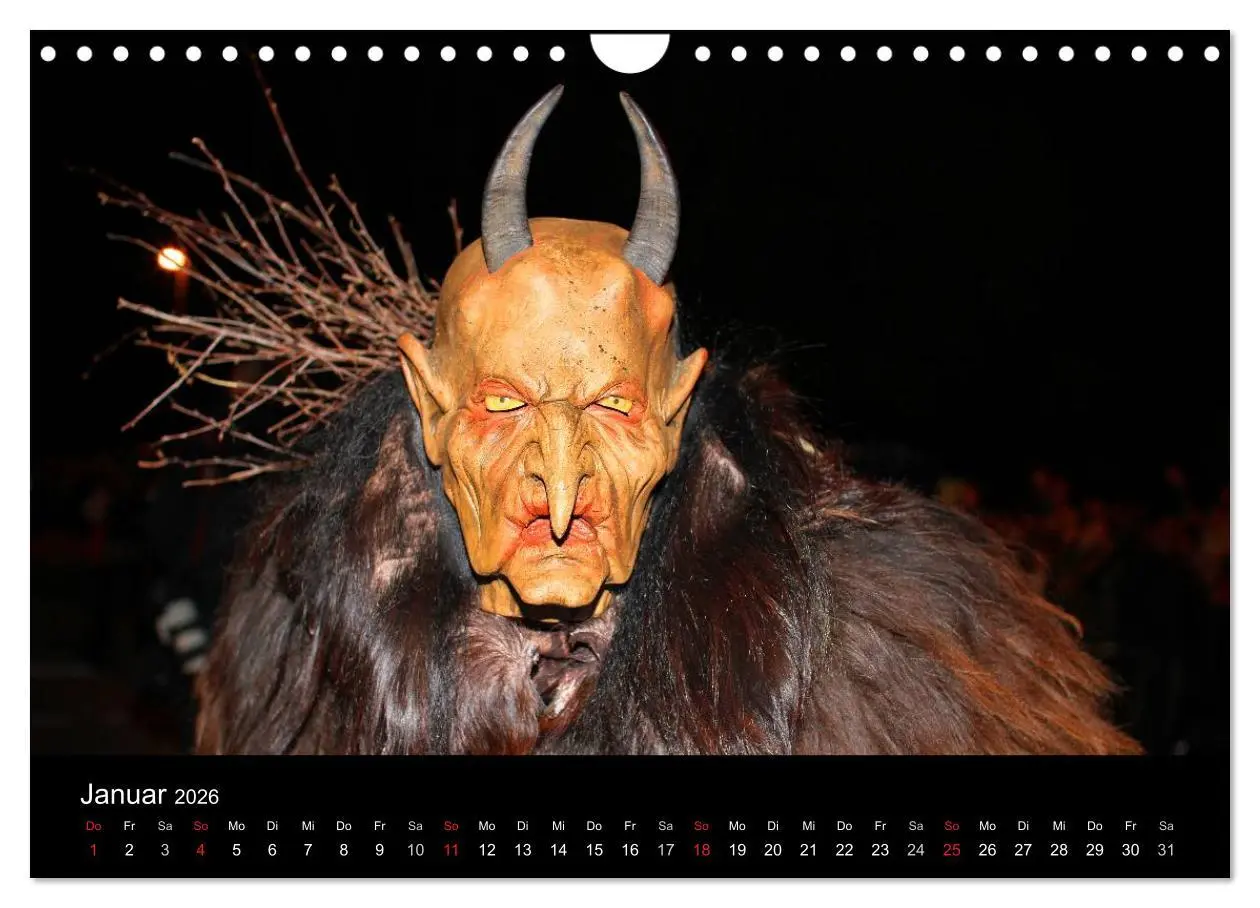 Bild: 9783516076226 | Perchten 2026 (Wandkalender 2026 DIN A4 quer), CALVENDO Monatskalender