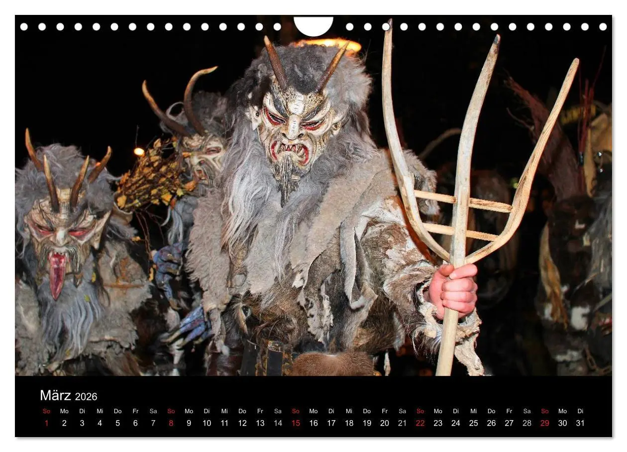 Bild: 9783516076226 | Perchten 2026 (Wandkalender 2026 DIN A4 quer), CALVENDO Monatskalender