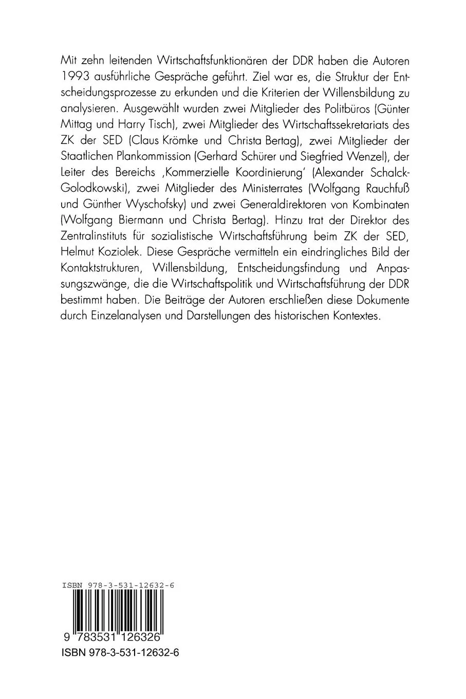 Rückseite: 9783531126326 | Der Plan als Befehl und Fiktion | Theo Pirker (u. a.) | Taschenbuch