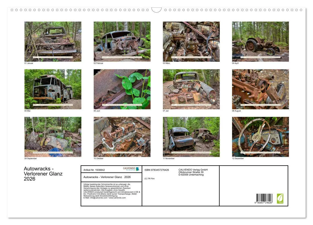 Bild: 9783457276426 | Autowracks - Verlorener Glanz 2026 (Wandkalender 2026 DIN A2 quer),...