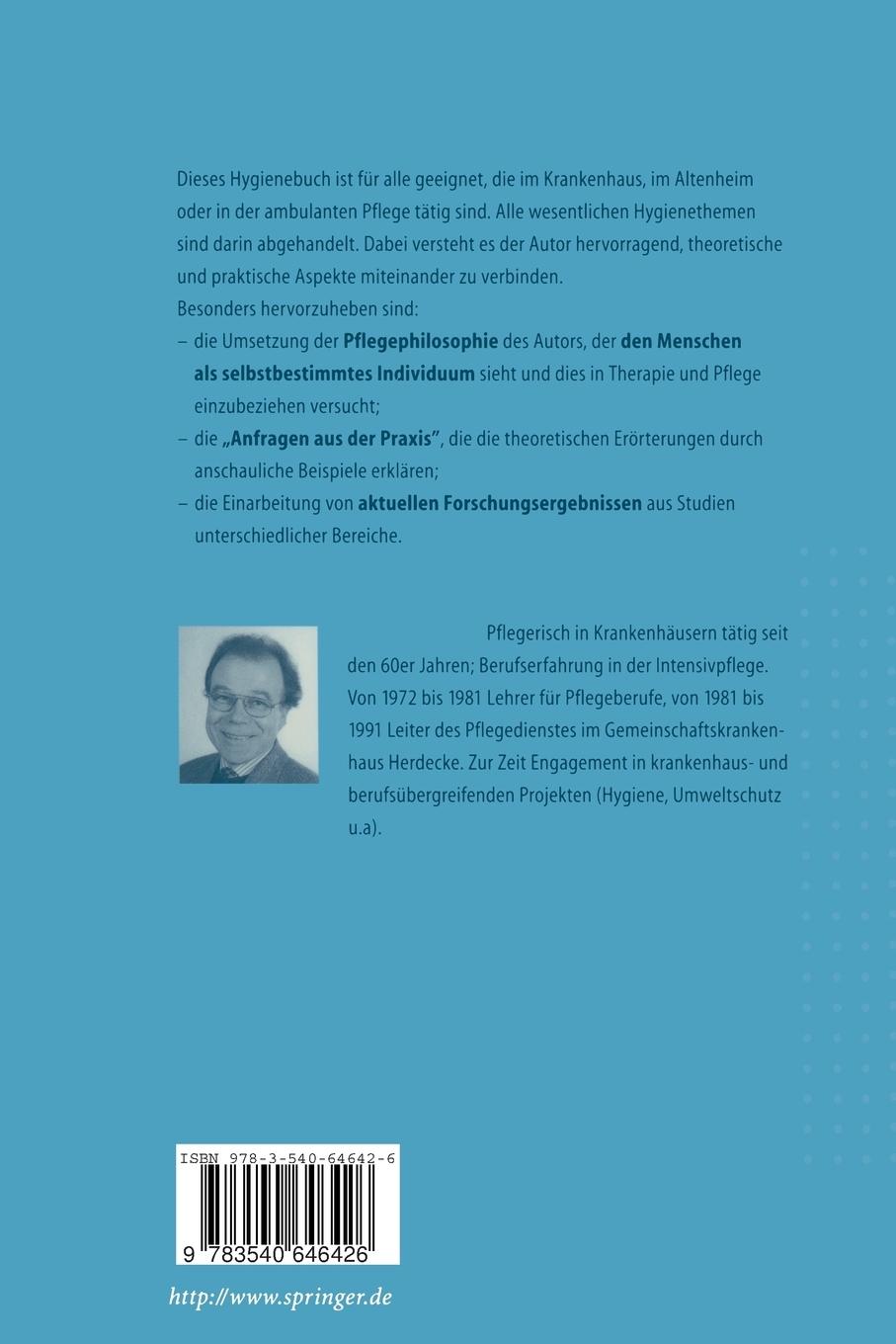 Rückseite: 9783540646426 | Hygiene | Ein Lehrbuch für die Fachberufe im Gesundheitswesen | Buch