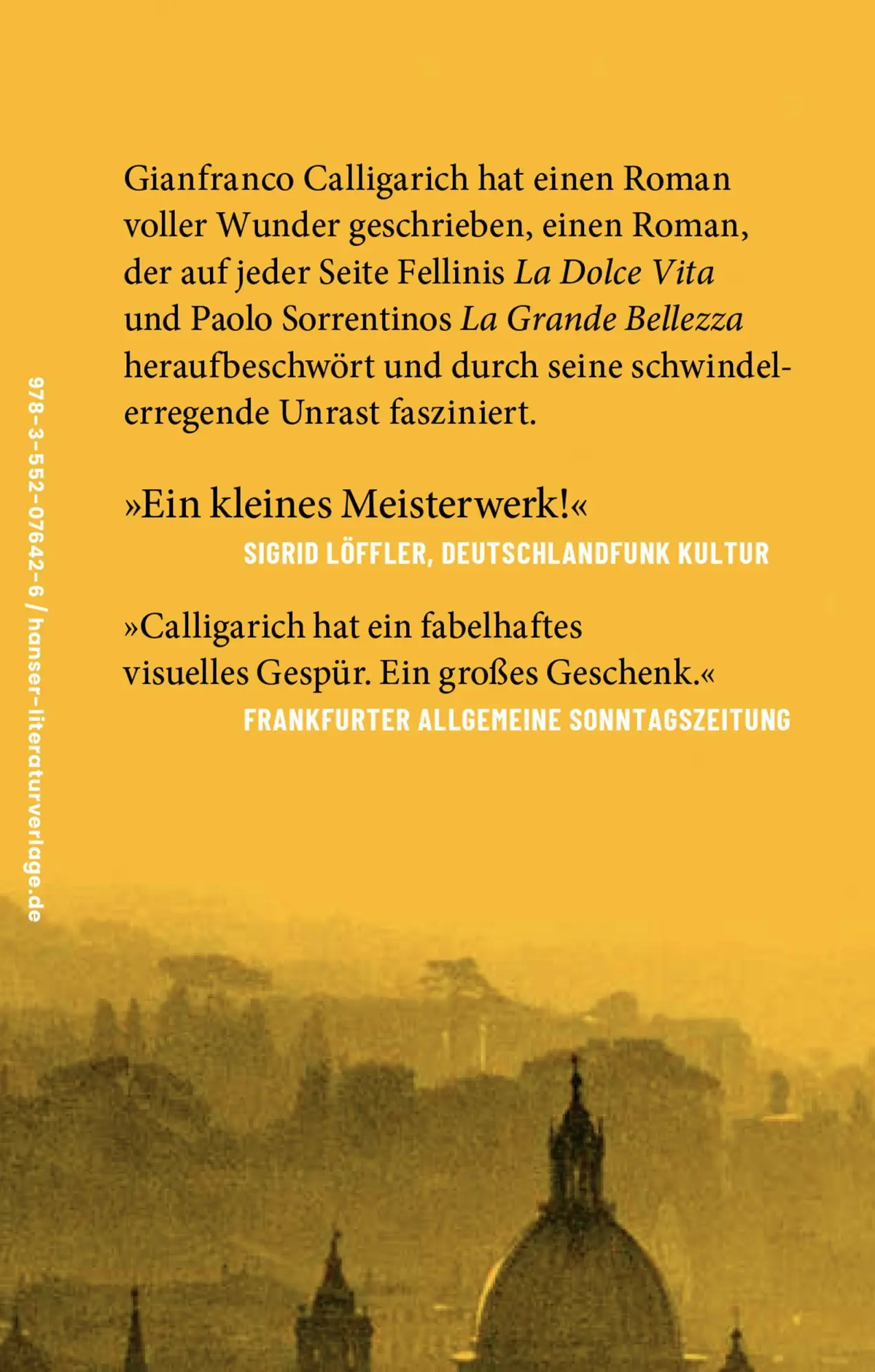 Bild: 9783552076426 | Der letzte Sommer in der Stadt | Roman | Gianfranco Calligarich | Buch
