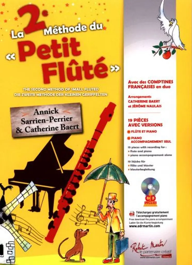Cover: 9790231056426 | La 2e méthode du petit flûté (+Online Audio) pour flûte et piano