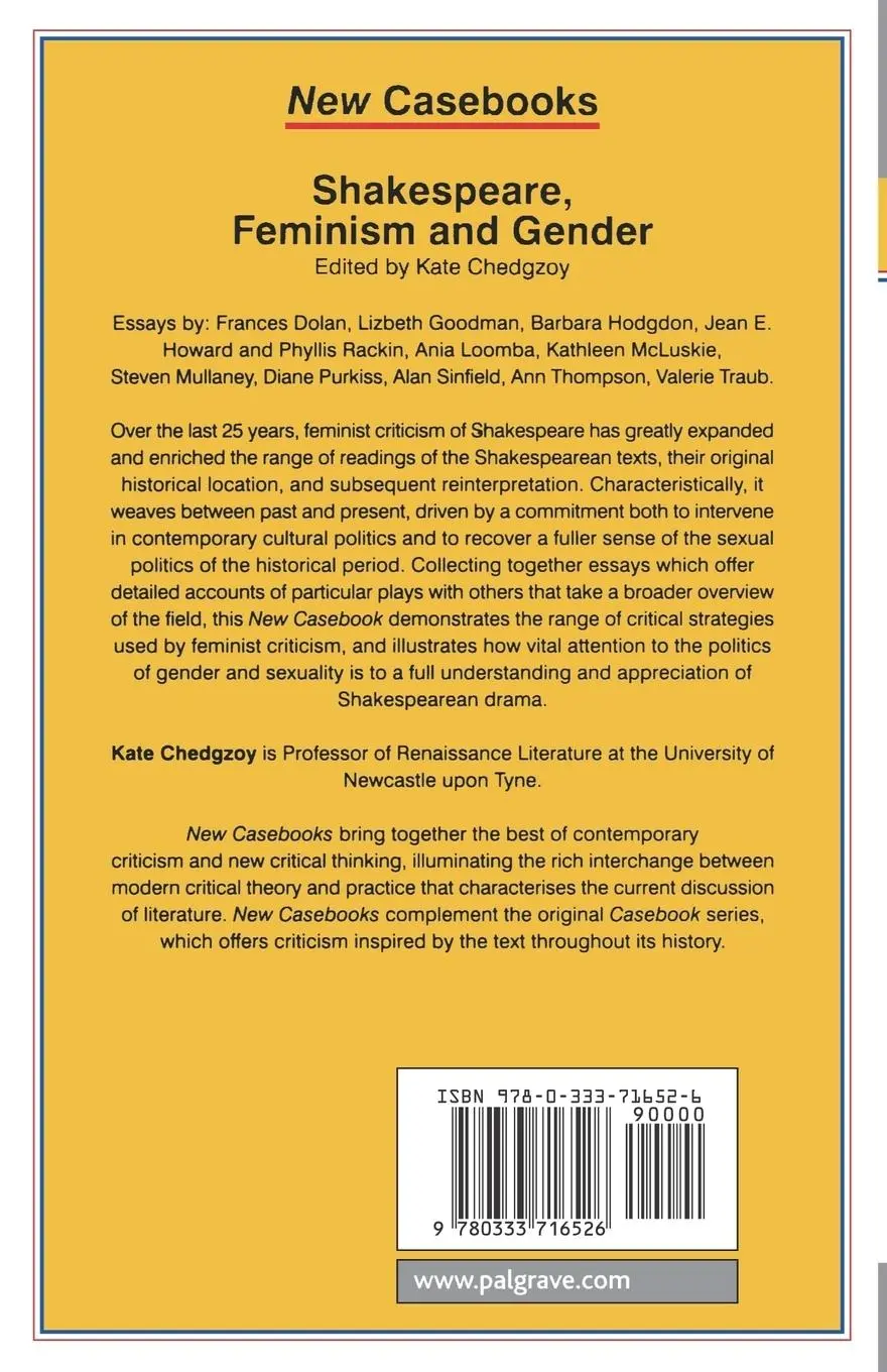 Rückseite: 9780333716526 | Shakespeare, Feminism and Gender | Kate Chedgzoy | Taschenbuch | 2001