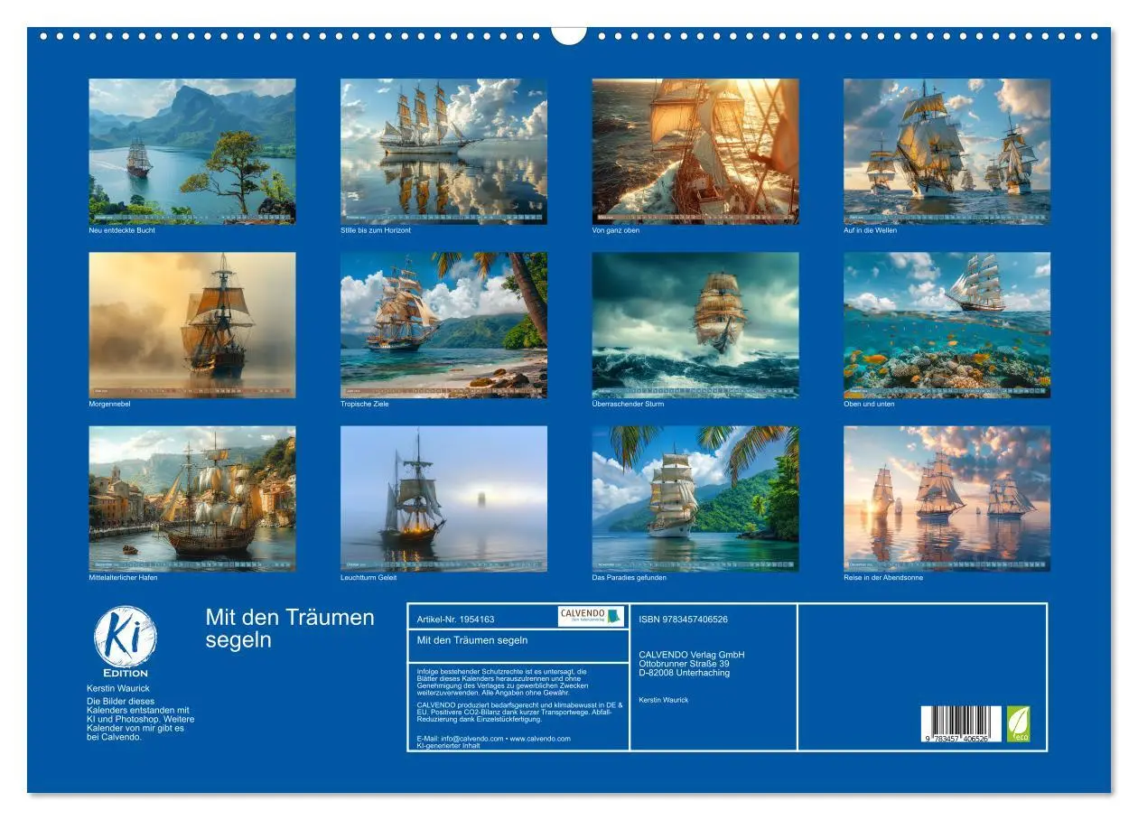 Bild: 9783457406526 | Mit den Träumen segeln (Wandkalender 2026 DIN A2 quer), CALVENDO...