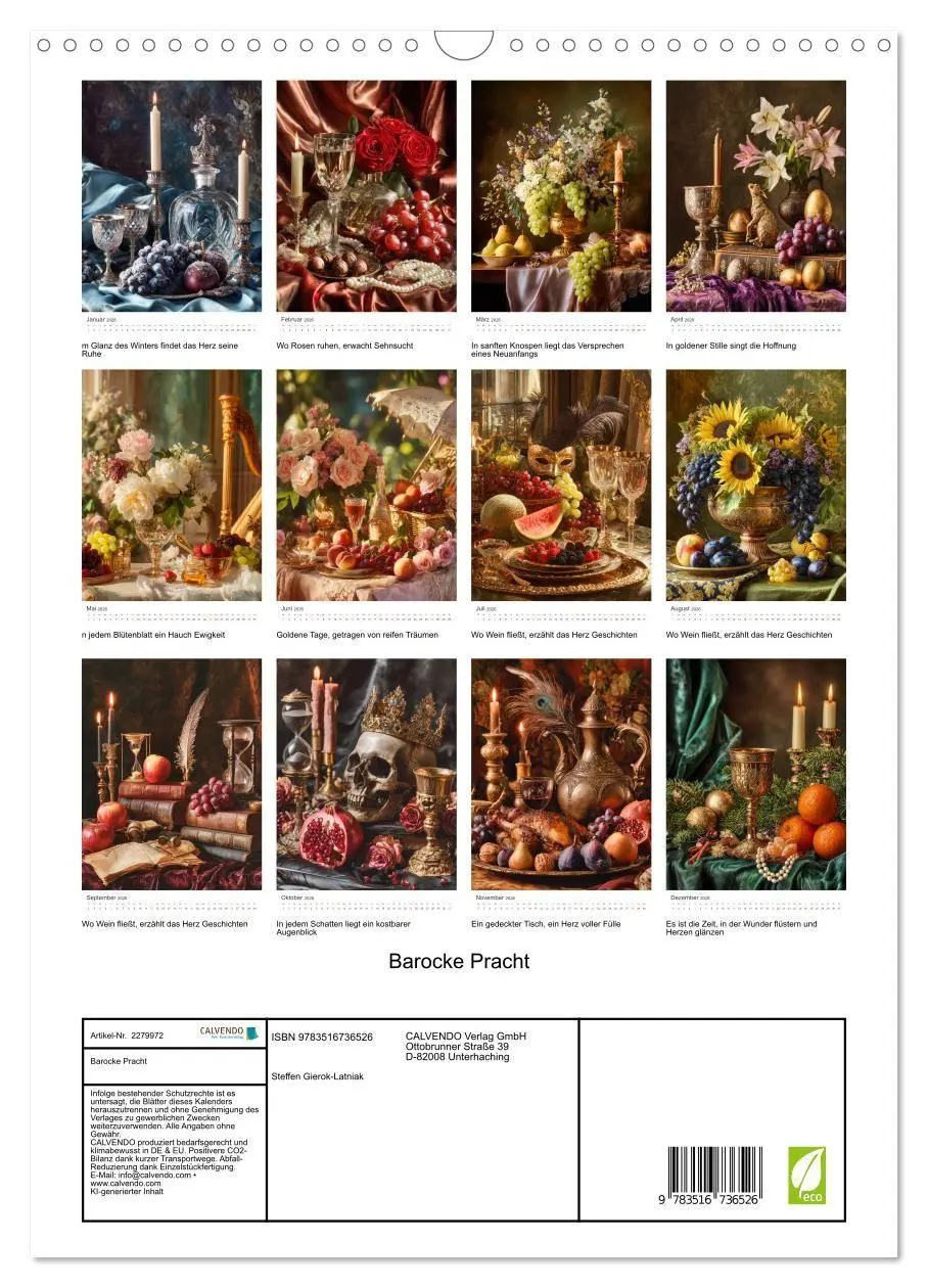 Bild: 9783516736526 | Barocke Pracht (Wandkalender 2026 DIN A3 hoch), CALVENDO...