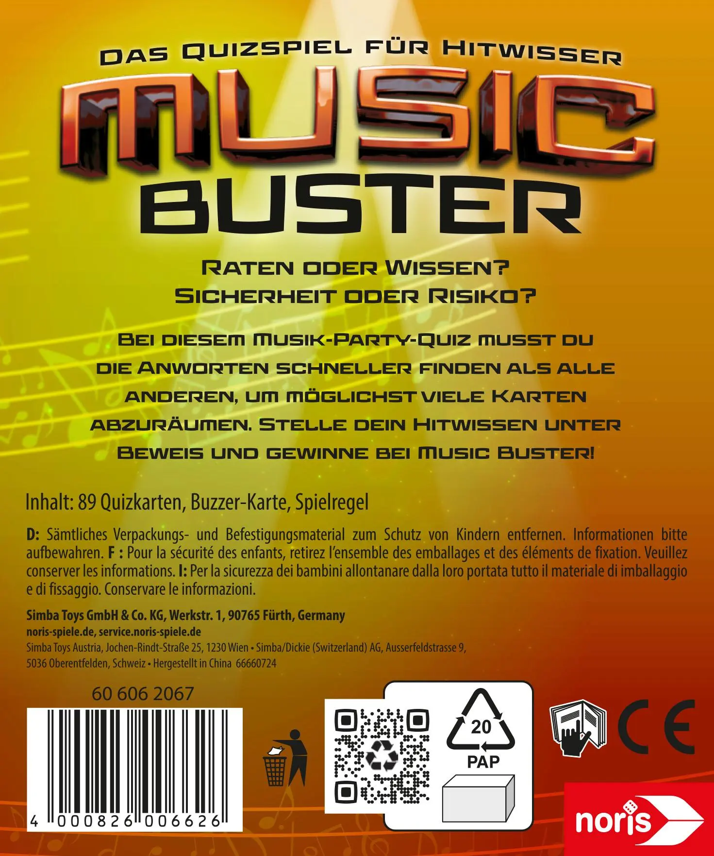 Bild: 4000826006626 | Music Buster | Spiel | 606062067 | Deutsch | 2025 | Noris Spiele GmbH