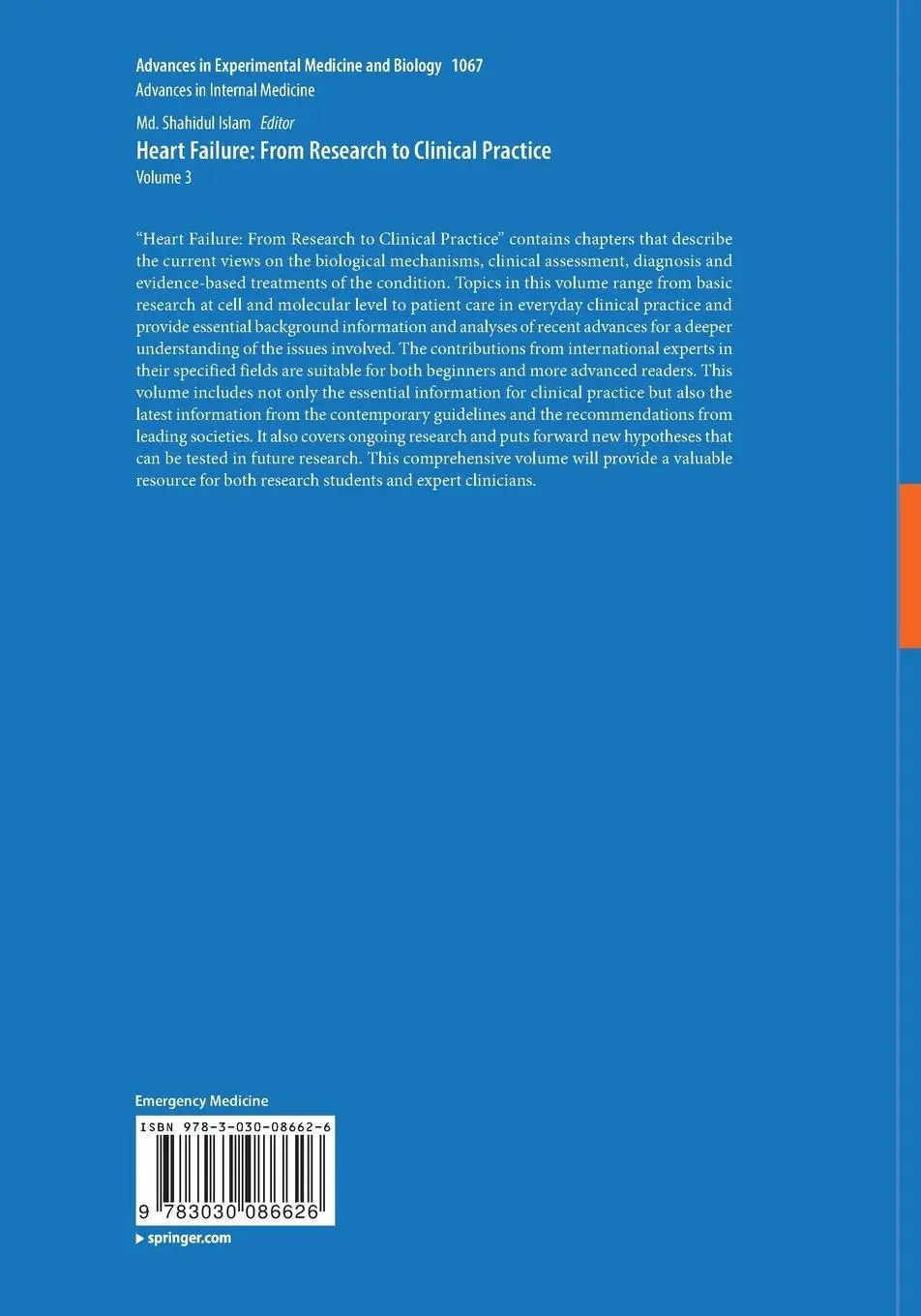 Rückseite: 9783030086626 | Heart Failure: From Research to Clinical Practice | Volume 3 | Islam