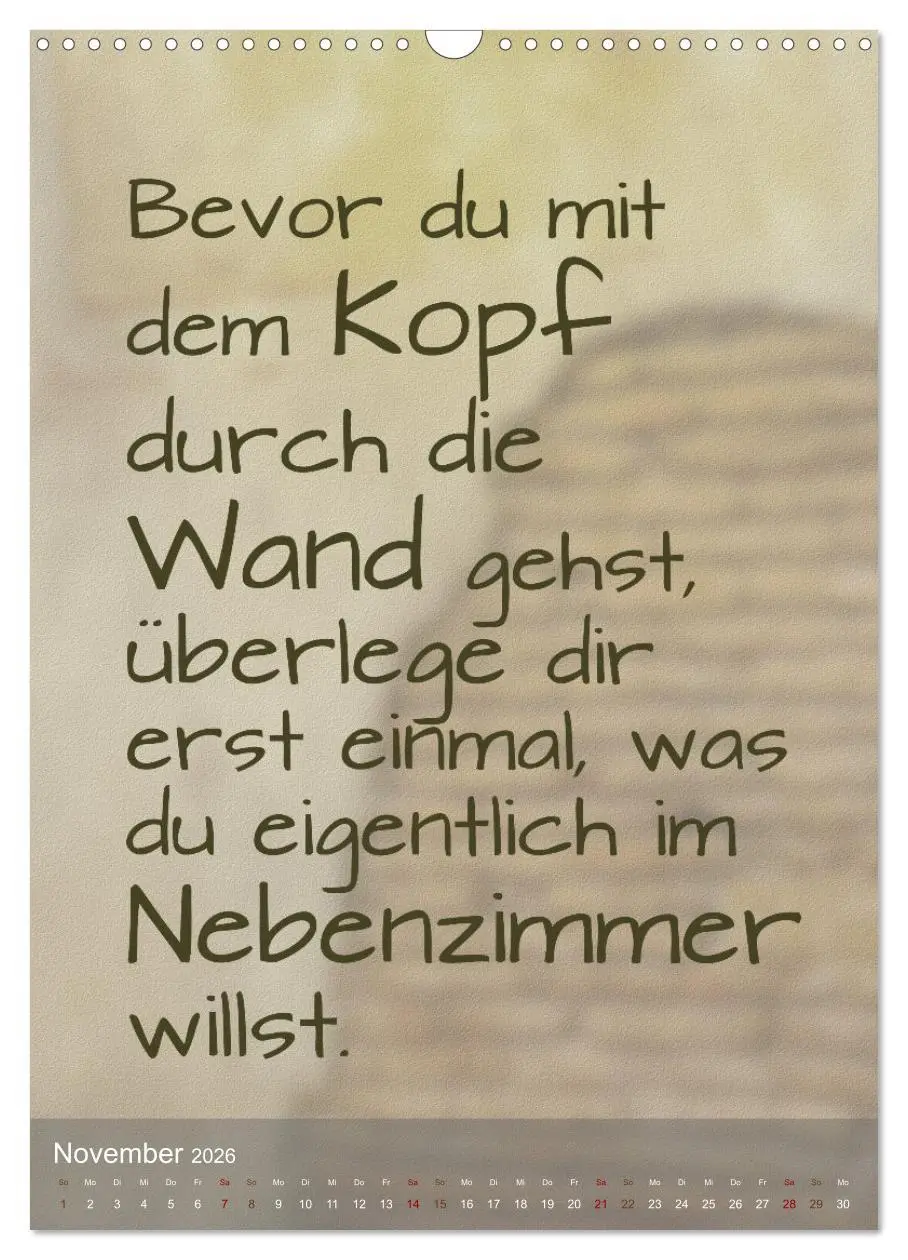 Bild: 9783516346626 | Heute ist ein guter Tag (Wandkalender 2026 DIN A3 hoch), CALVENDO...