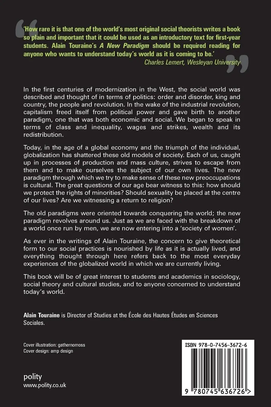 Rückseite: 9780745636726 | New Paradigm for Understanding Today's World | Alain Touraine | Buch
