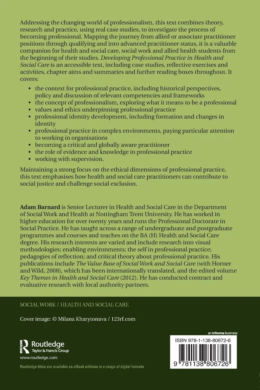 Rückseite: 9781138806726 | Developing Professional Practice in Health and Social Care | Barnard