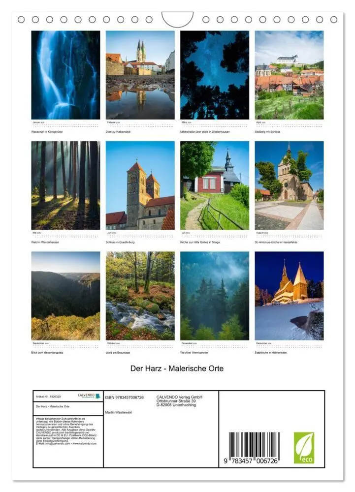 Bild: 9783457006726 | Der Harz - Malerische Orte (Wandkalender 2025 DIN A4 hoch),...
