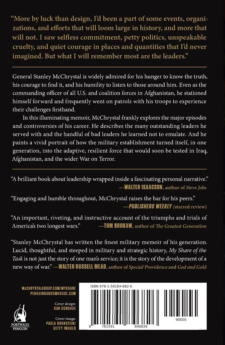 Rückseite: 9781591846826 | My Share of the Task | A Memoir | Stanley McChrystal | Taschenbuch