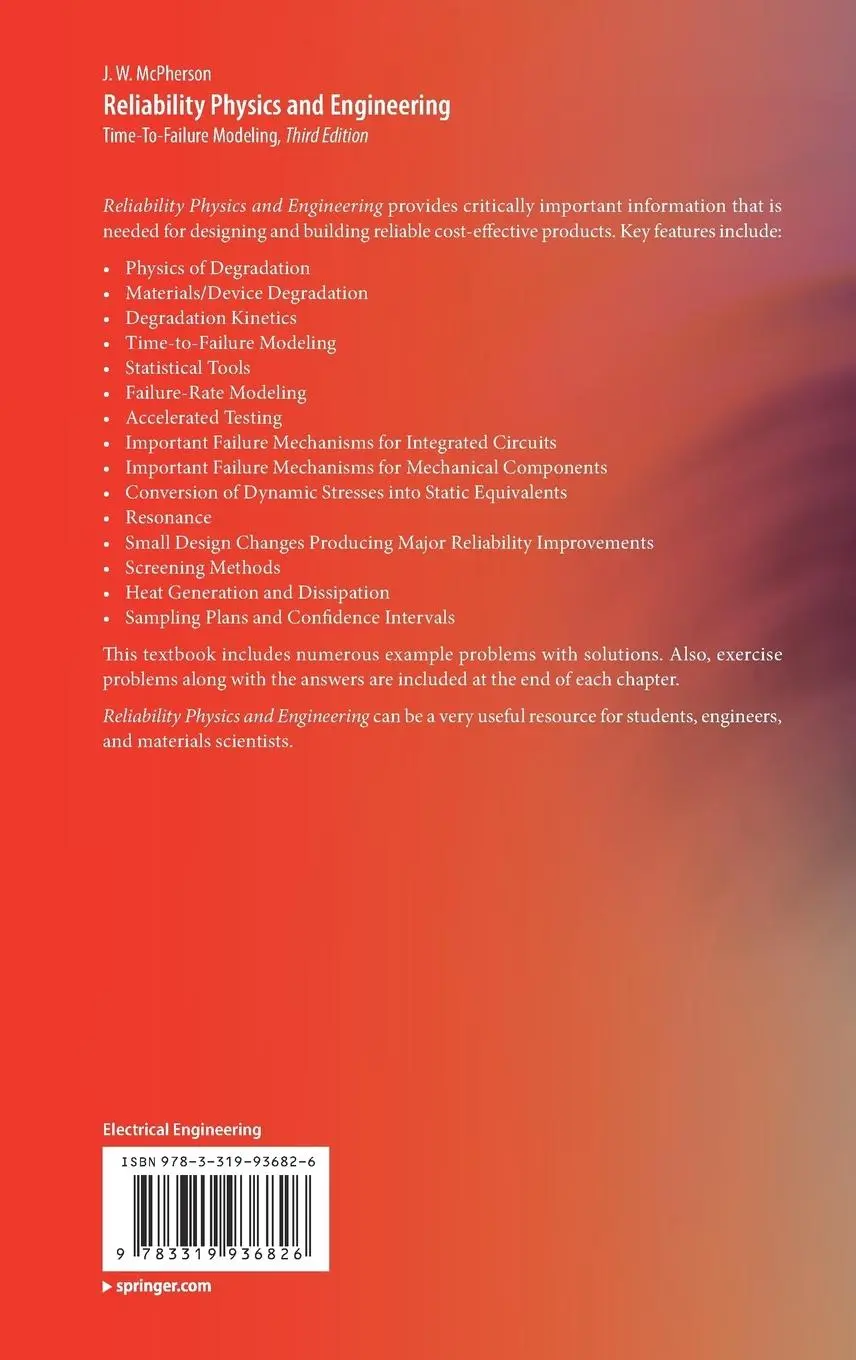 Rückseite: 9783319936826 | Reliability Physics and Engineering | Time-To-Failure Modeling | Buch