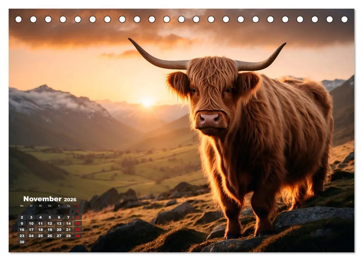 Bild: 9783457476826 | Highland Kühe (Tischkalender 2026 DIN A5 quer), CALVENDO...