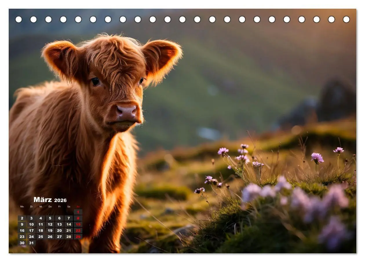 Bild: 9783457476826 | Highland Kühe (Tischkalender 2026 DIN A5 quer), CALVENDO...